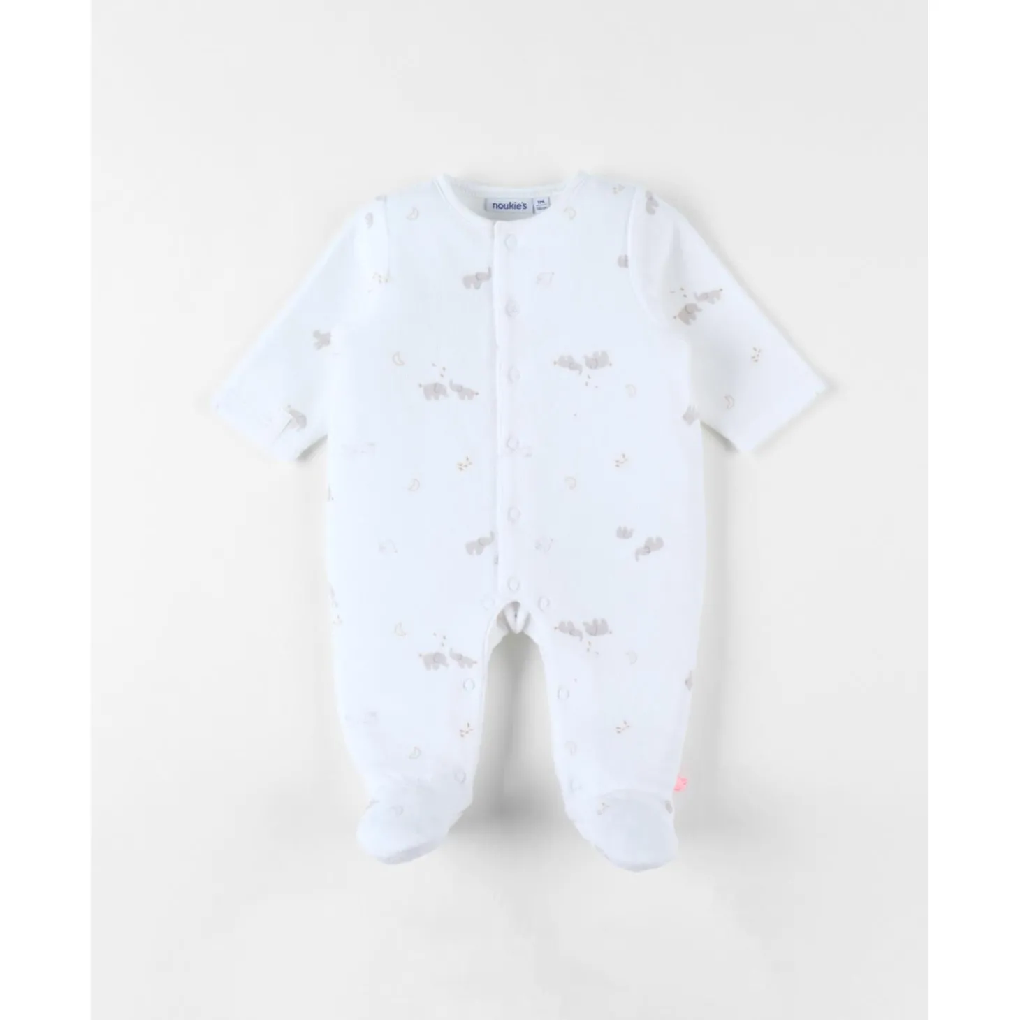Noukie's Pyjama velours Bali & Moka Ecru