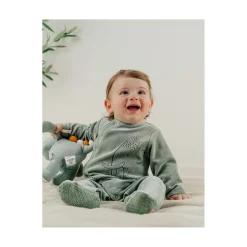Noukie's                    Pyjama velours Funny Mammouth    Vert            3 mois