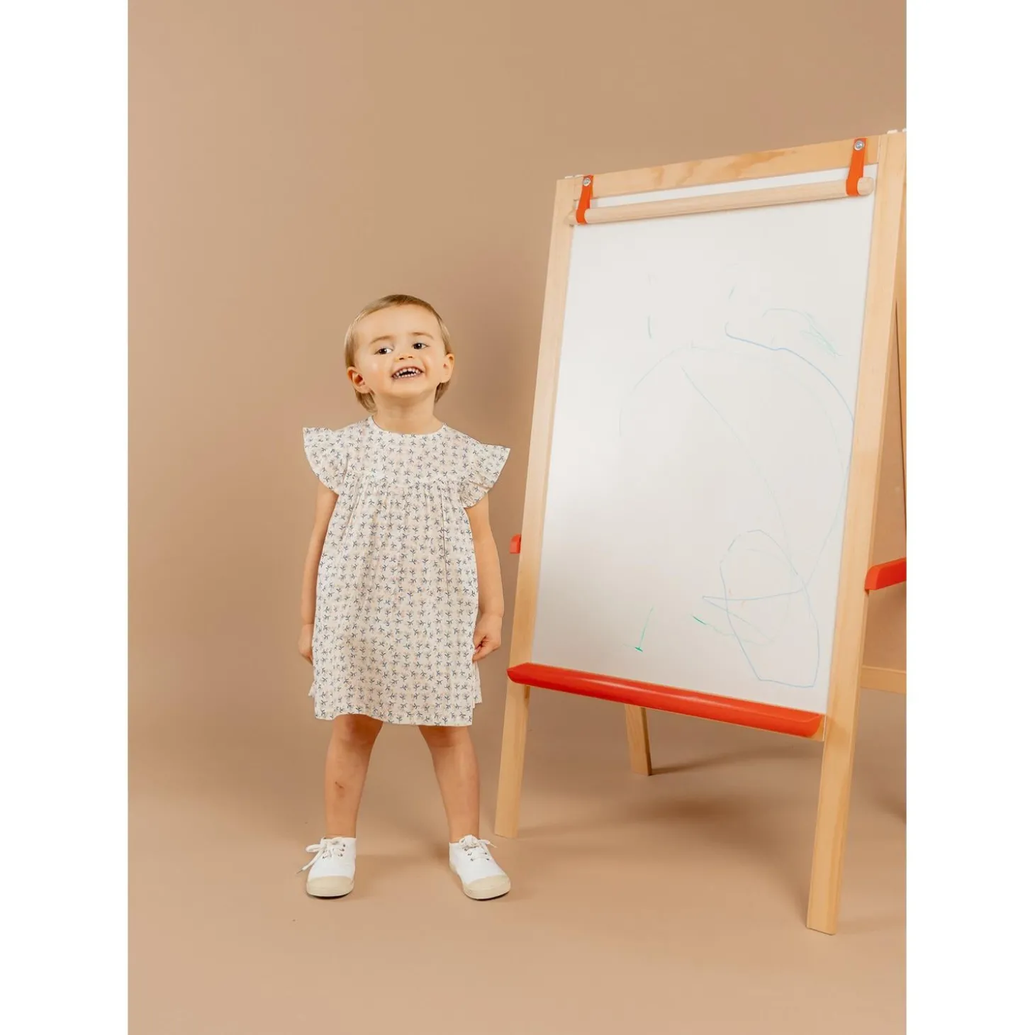 Noukie's Robe avec bloomer Little blue flower Blanc 3 mois