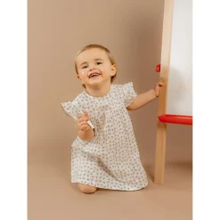Noukie's Robe avec bloomer Little blue flower Blanc 3 mois
