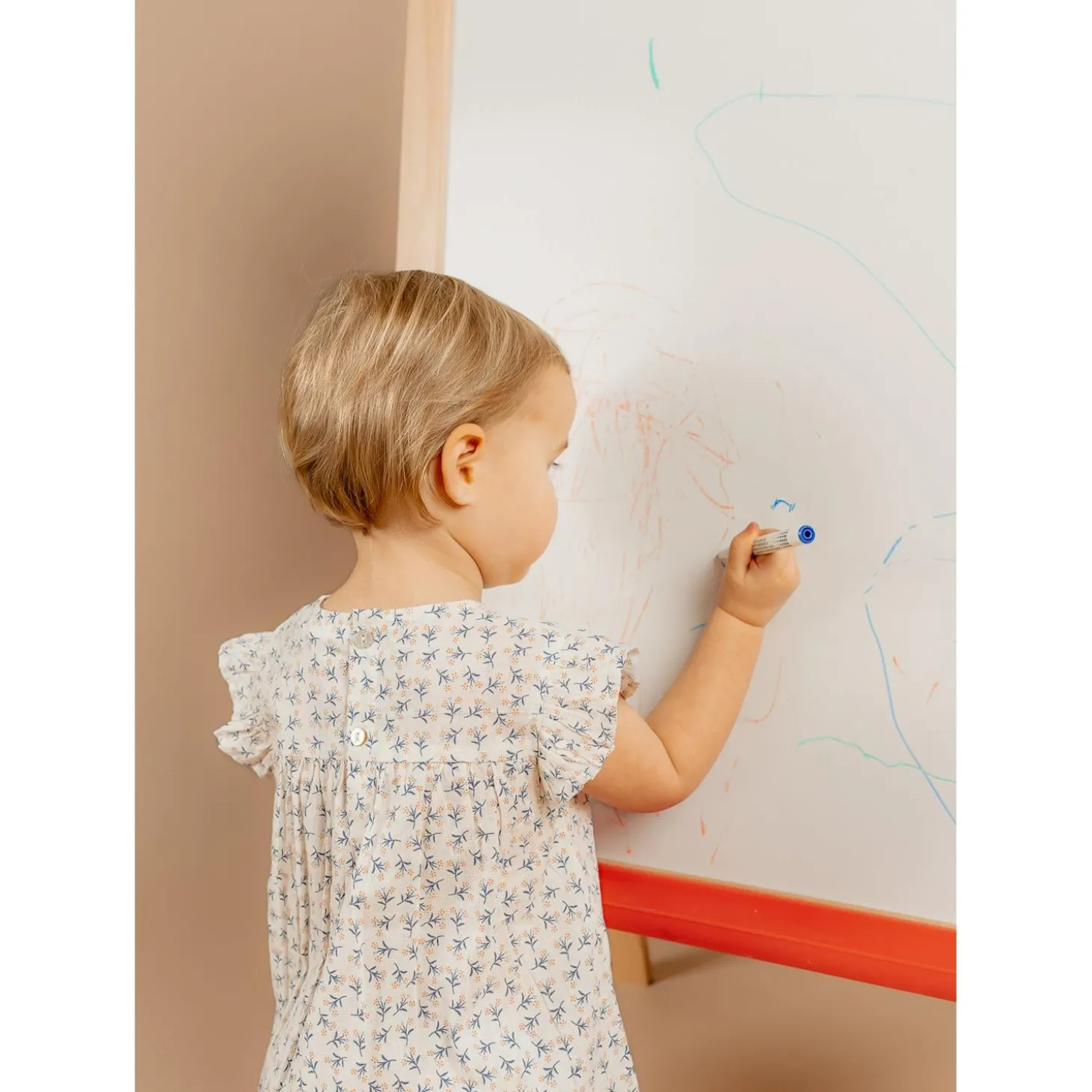 Noukie's Robe avec bloomer Little blue flower Blanc 3 mois
