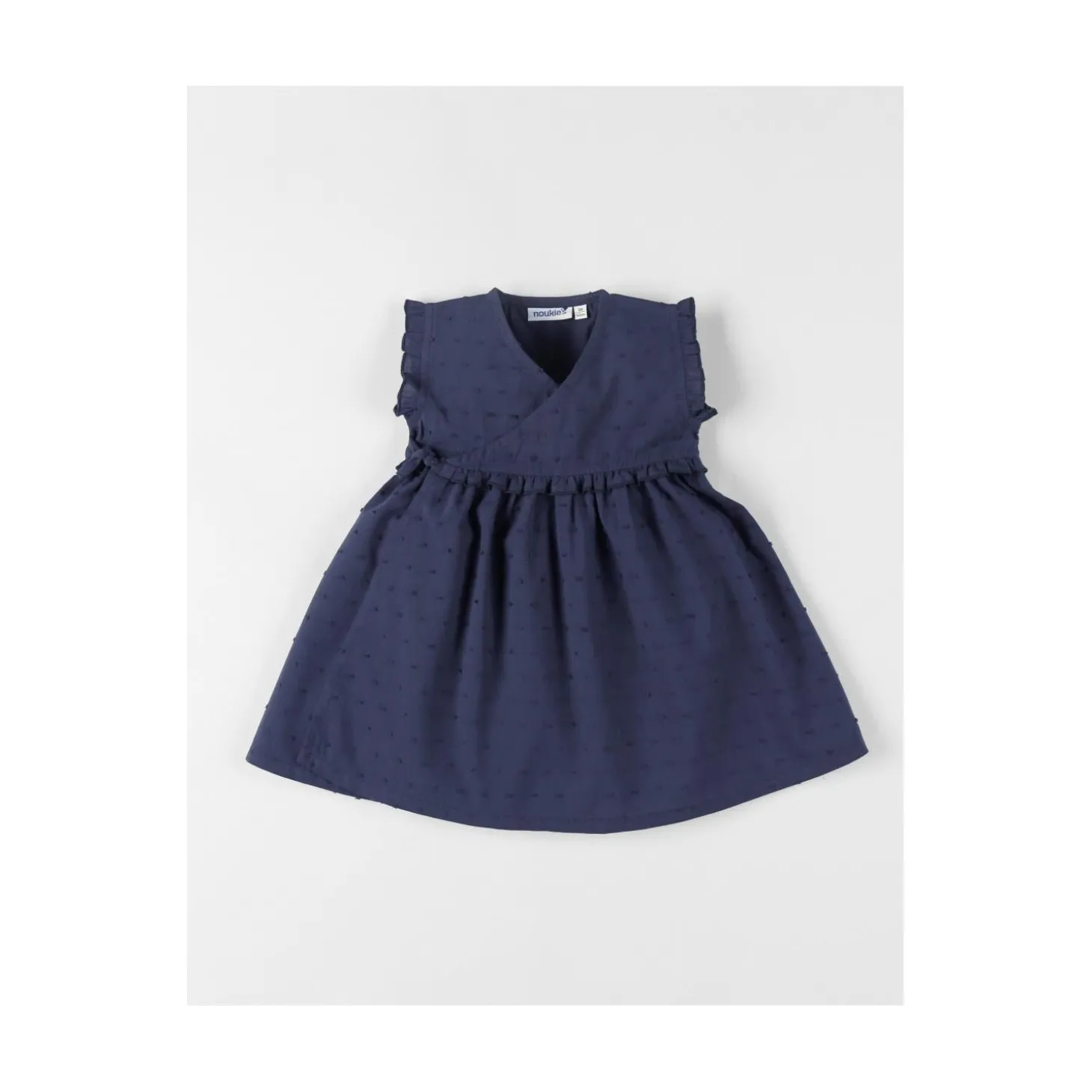 Noukie's Robe plumetis Little blue flower Bleu 3 mois