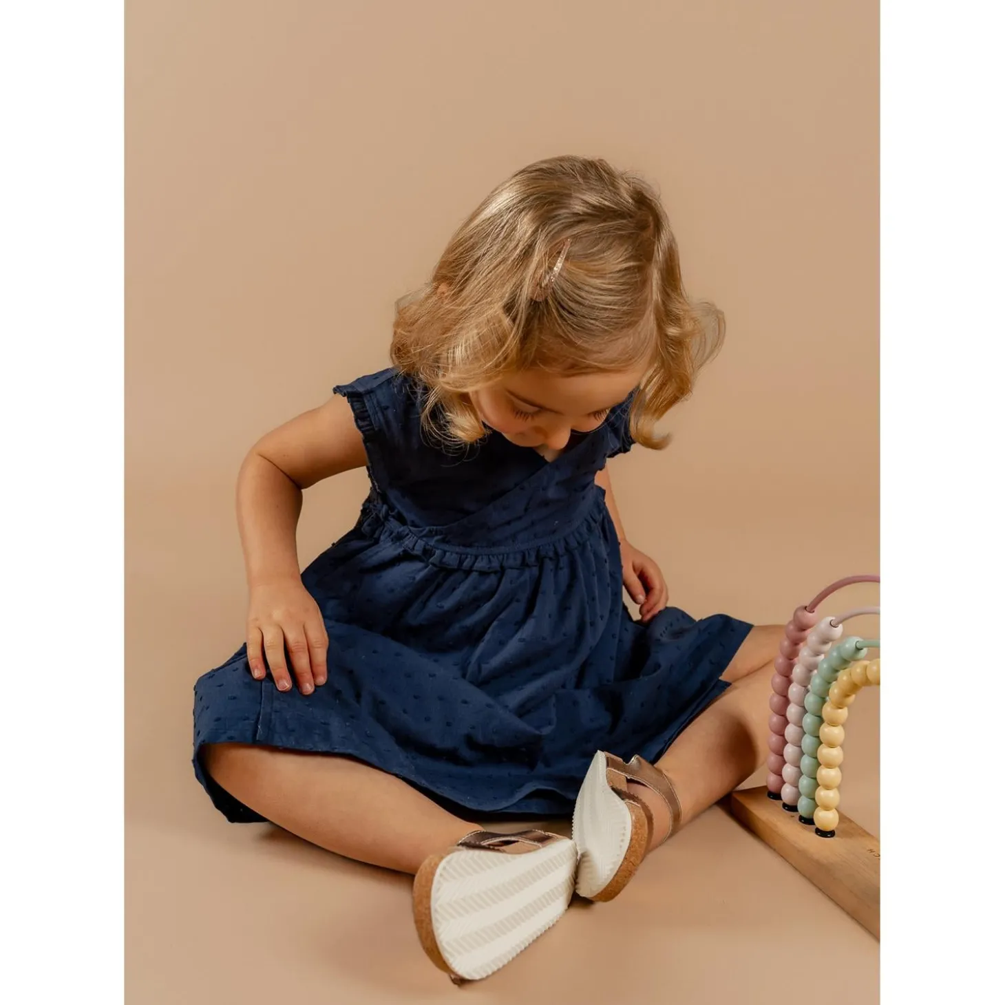 Noukie's Robe plumetis Little blue flower Bleu 3 mois