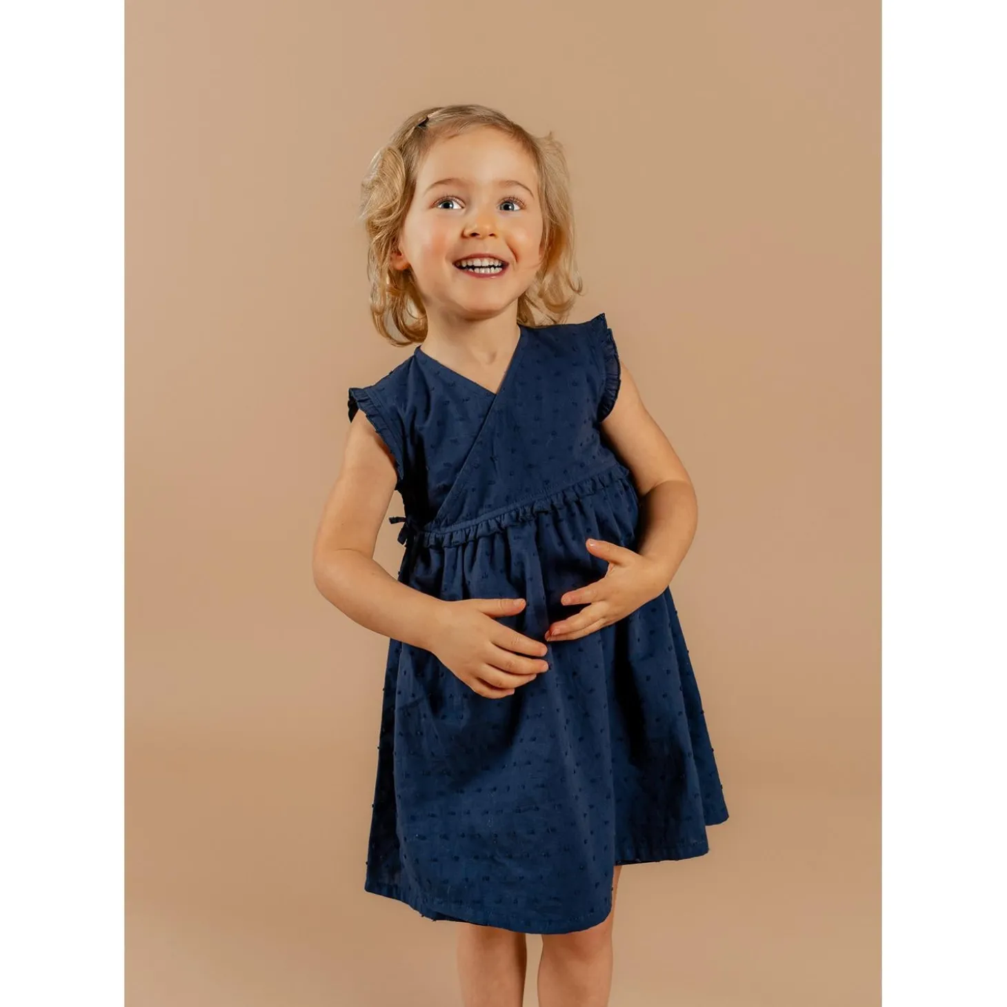 Noukie's Robe plumetis Little blue flower Bleu 3 mois