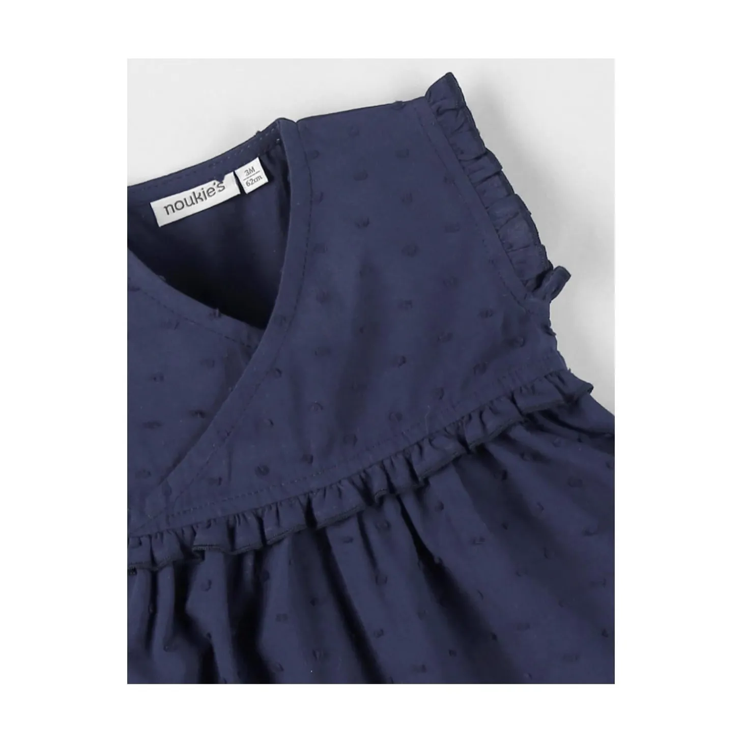 Noukie's Robe plumetis Little blue flower Bleu 3 mois
