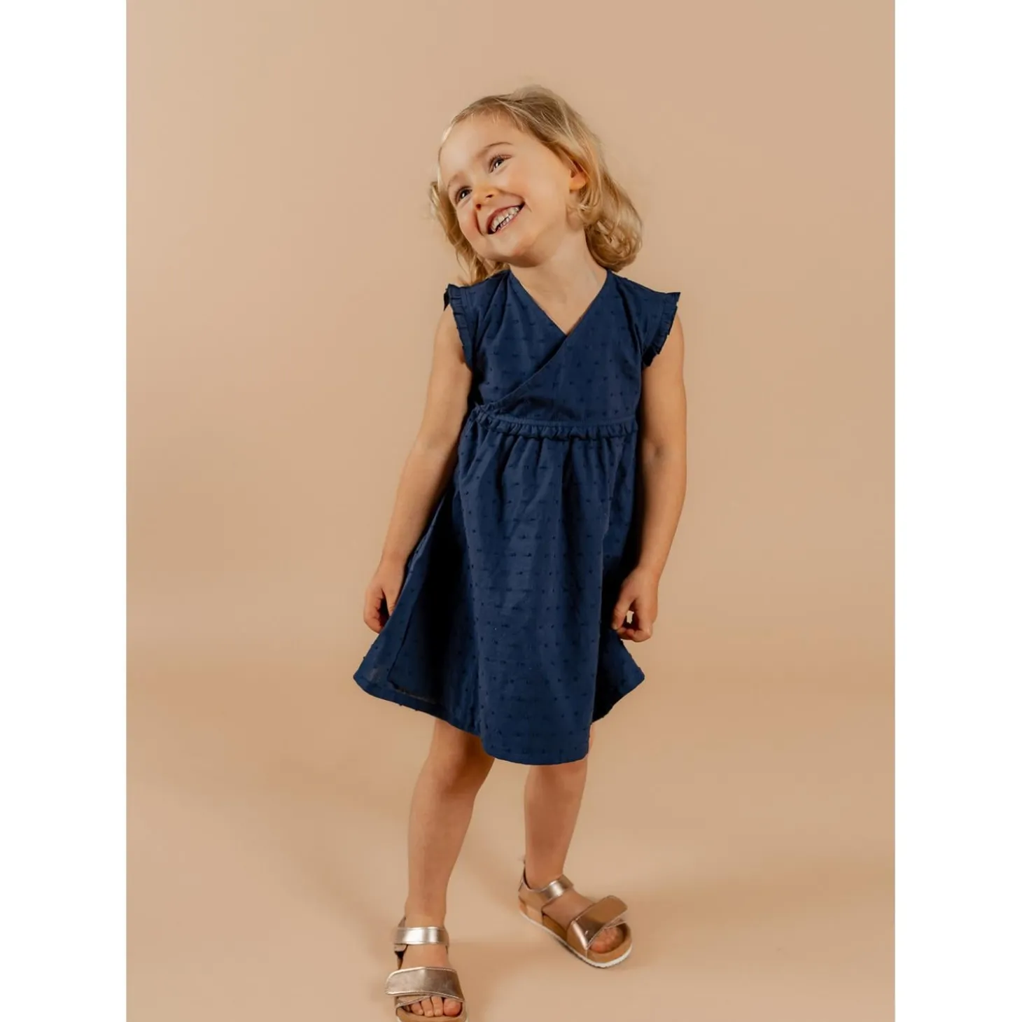 Noukie's Robe plumetis Little blue flower Bleu 3 mois