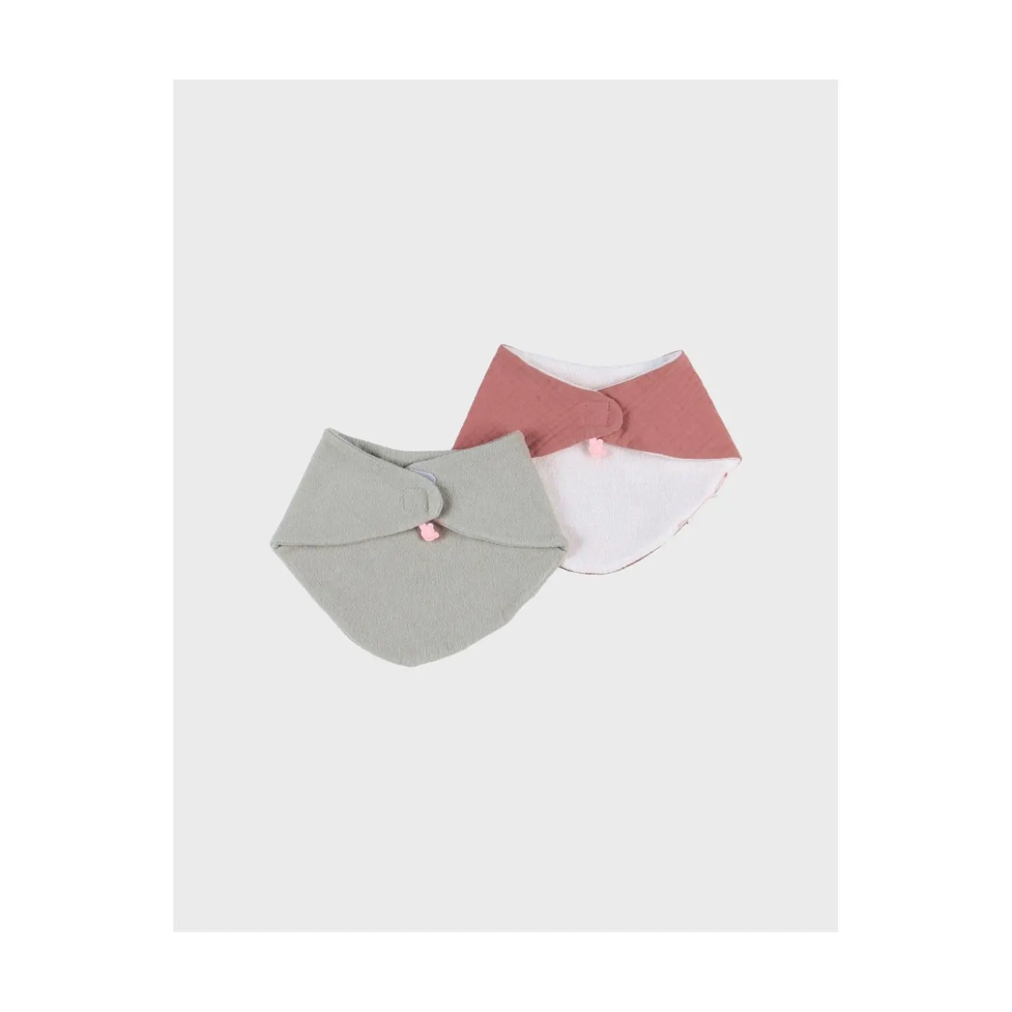 Noukie's Set 2 bavoirs bandana Eponge & Mousseline F&O Rouge