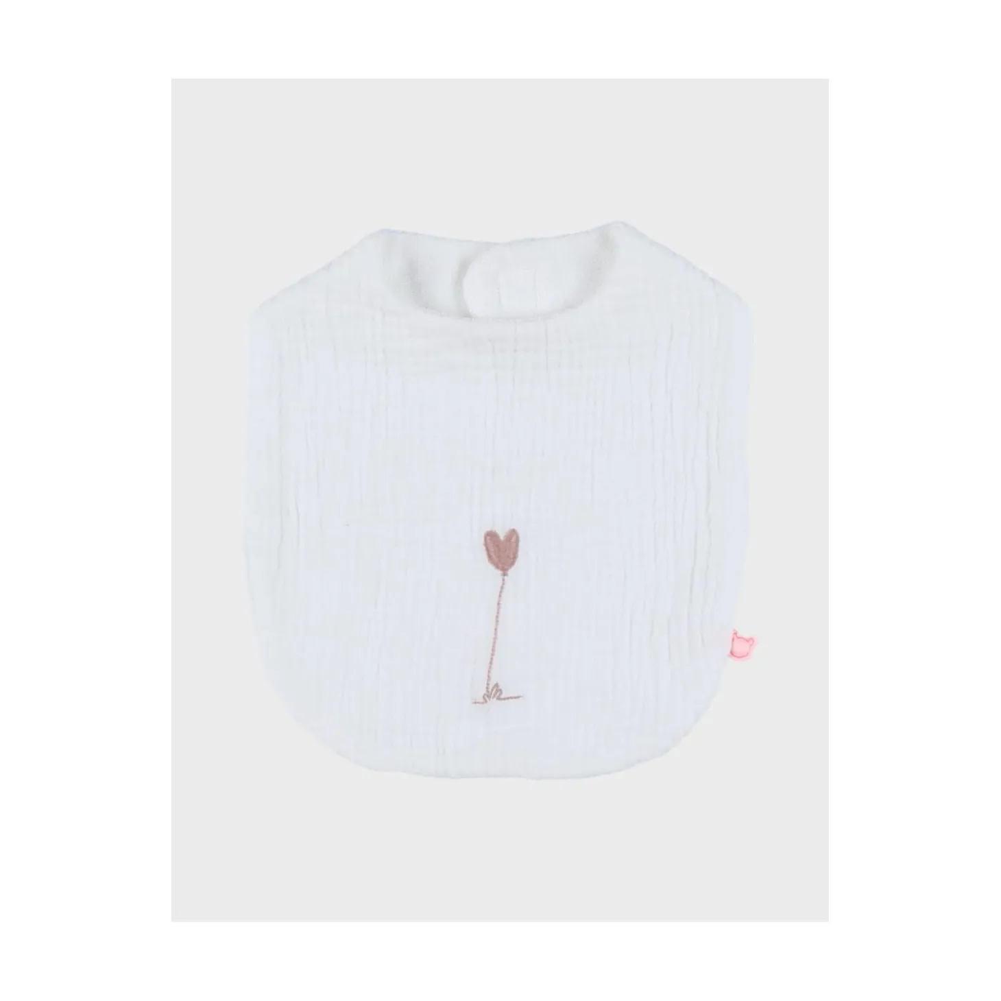 Noukie's Set 3 bavoirs Mousseline bio Fleurs d'Antan VF Blanc / Rose