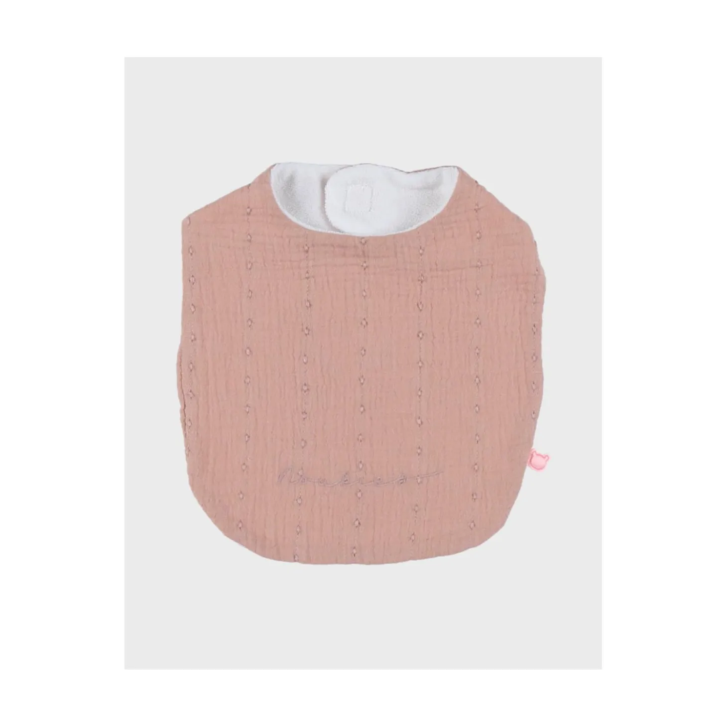 Noukie's Set 3 bavoirs Mousseline bio Fleurs d'Antan VF Blanc / Rose
