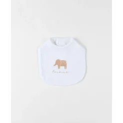 Noukie's                    Set 3 bavoirs mousseline M&m25    Elephants Blanc            20x35 cm
