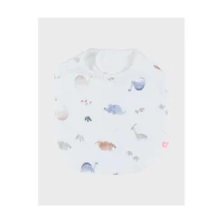 Noukie's                    Set 3 bavoirs Mousseline bio Dinos M&M26    Beige / Blanc / Bleu