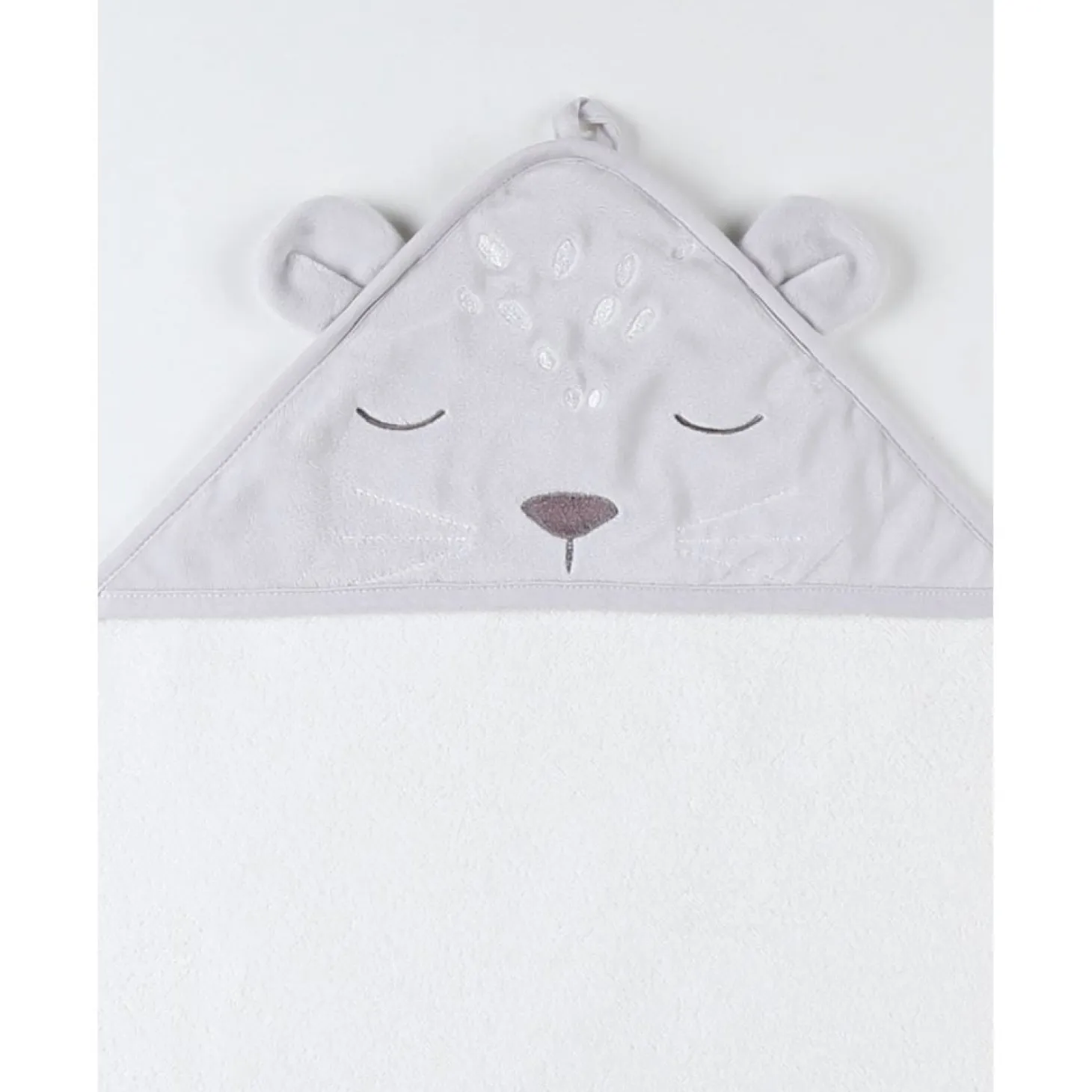 Noukie's Set de bain veloudoux et éponge Babou et Kendi Gris