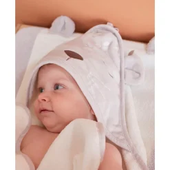 Noukie's Set de bain veloudoux et éponge Babou et Kendi Gris