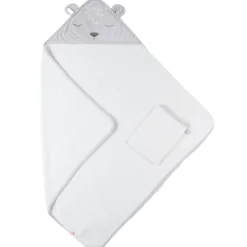 Noukie's Set de bain veloudoux et éponge Babou et Kendi Gris