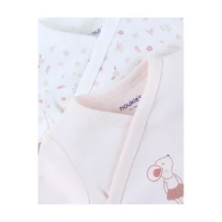 Noukie's                    Set de 2 bodys croisés manches longues Pinky mouse    Blanc            1 mois