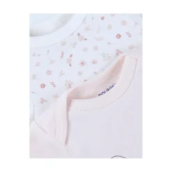 Noukie's Set de 2 bodys manches courtes Pinky mouse Blanc 6 mois