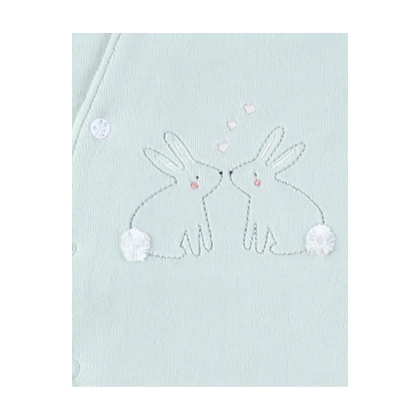 Noukie's Set de 2 pyjamas bébé velours Pretty flowers Blanc 6 mois
