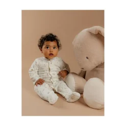 Noukie's Set de 2 pyjamas bébé velours Pretty flowers Blanc 6 mois