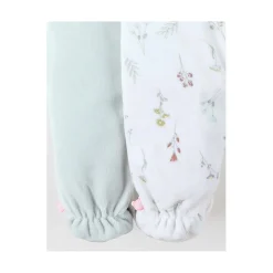 Noukie's Set de 2 pyjamas bébé velours Pretty flowers Blanc 6 mois