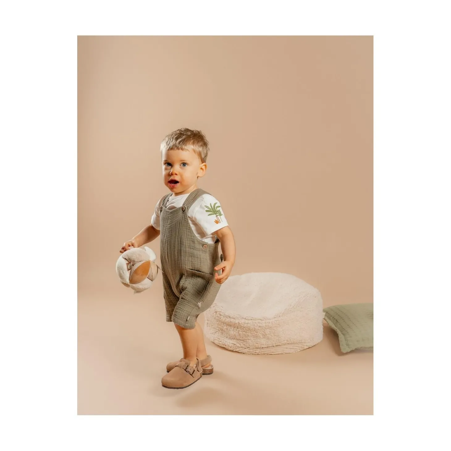 Noukie's Set salopette avec t-shirt Cute gorilla Blanc 12 mois