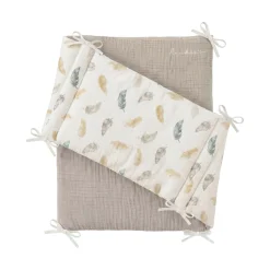 Noukie's                    Tour de lit Coton Bio Plumes de Lune    Beige