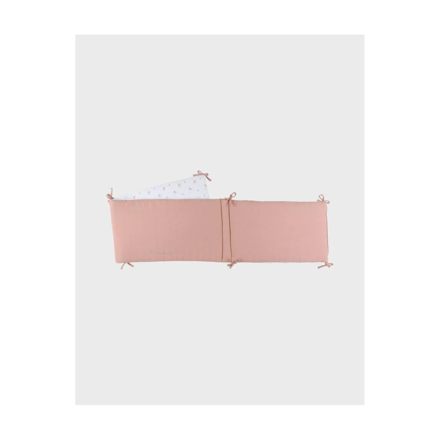 Noukie's Tour de lit Mousseline bio Fleurs d'Antan VF Rose