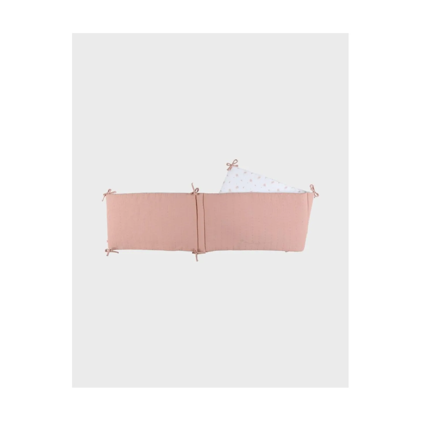 Noukie's Tour de lit Mousseline bio Fleurs d'Antan VF Rose