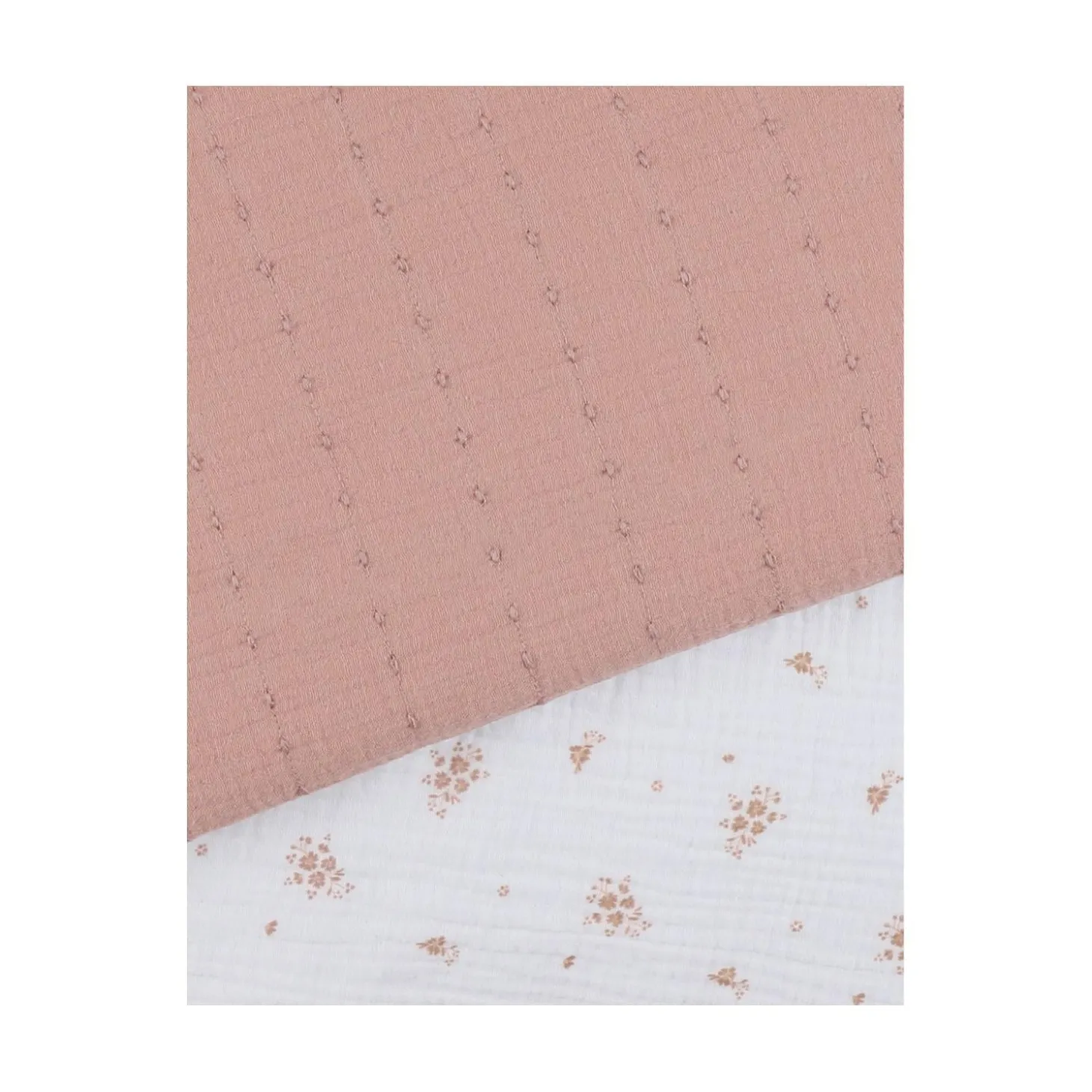 Noukie's Tour de lit Mousseline bio Fleurs d'Antan VF Rose