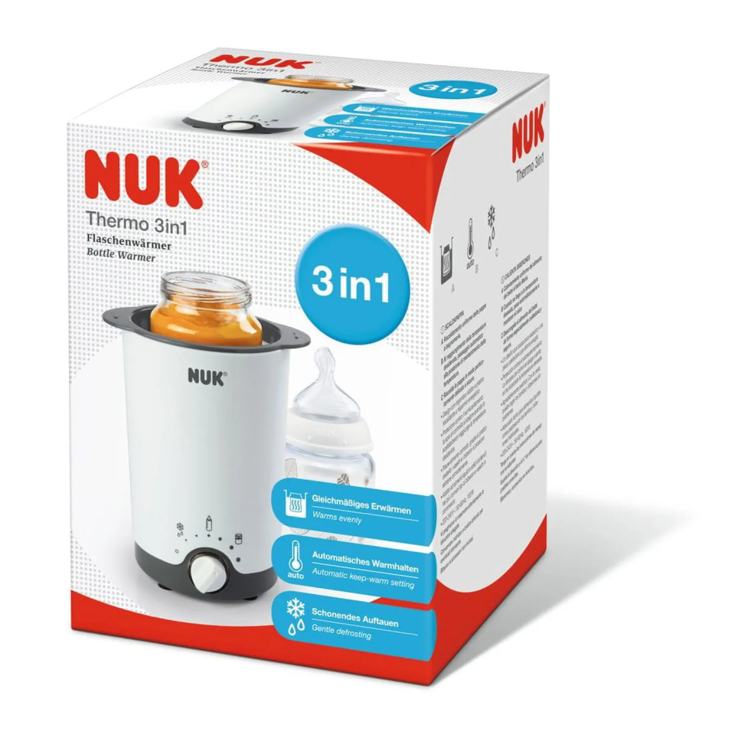Nuk Chauffe Biberon 3en1 Blanc/ Gris