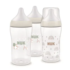 Nuk                    Lot de 3 Biberons Perfect Match PP    Arc-en-ciel /Mouton            260 ml