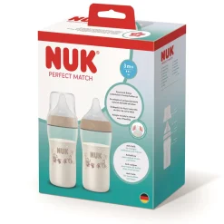 Nuk                    Lot de 2 Biberons Perfect Match PP    Singe            260ml