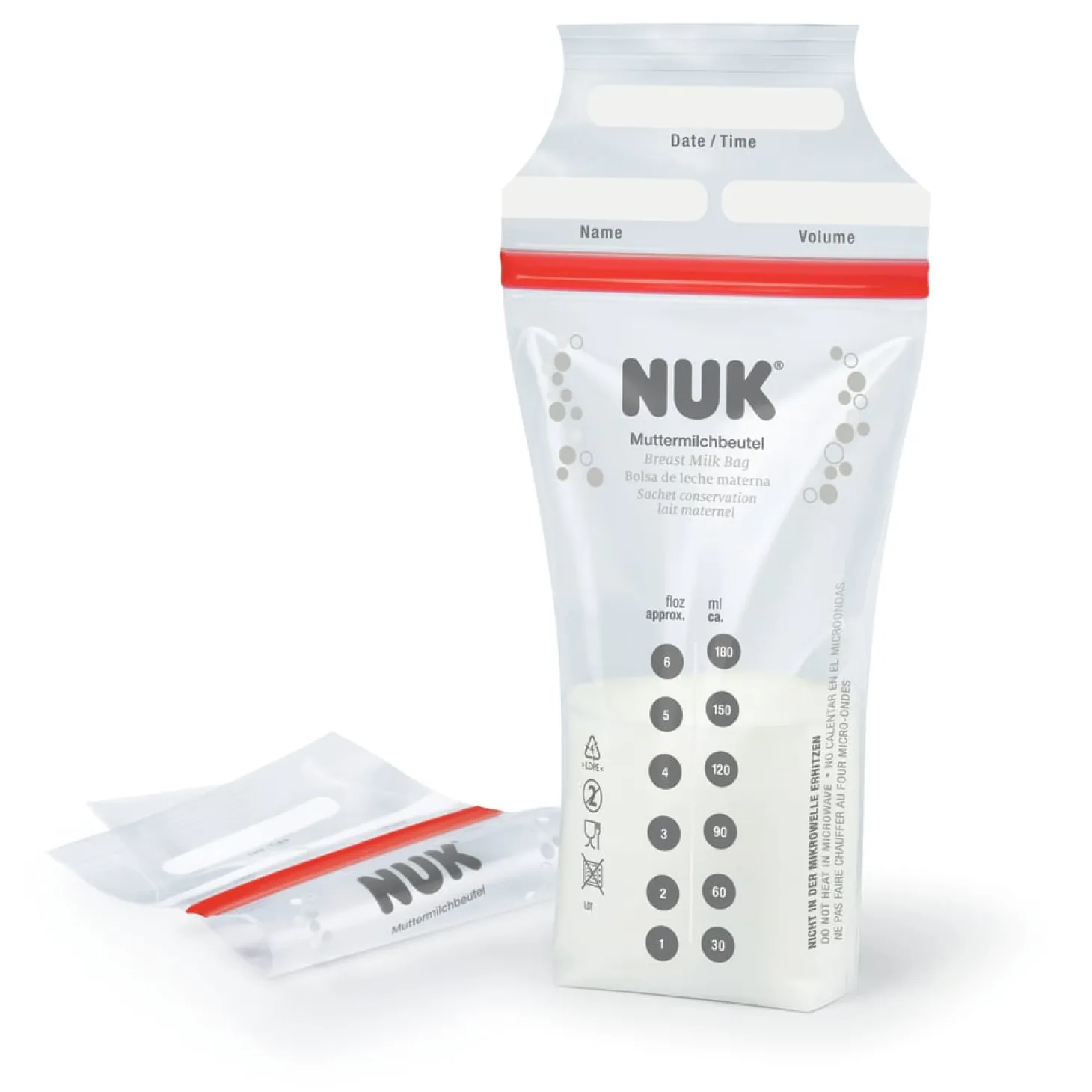 Nuk 25 sachets de conservation pour lait maternel 180 ml