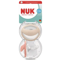 Nuk                    2 Sucettes Perfect Match    Beige/Rouge            0-6 mois