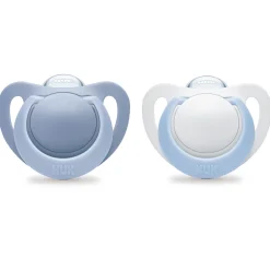 Nuk                    2 sucettes physiologiques Genius    Blanc/ Bleu