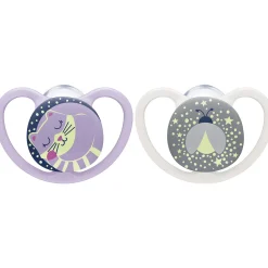 Nuk                    2 Sucettes SPACE NUIT    Violet