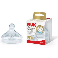 Nuk                    2 tétines biberon Nature Sense Taille 2    Perçage S