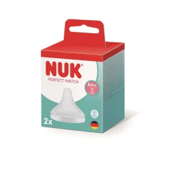 Nuk                    2 Tétines Perfect Match Flow Control    Transparent            6 mois