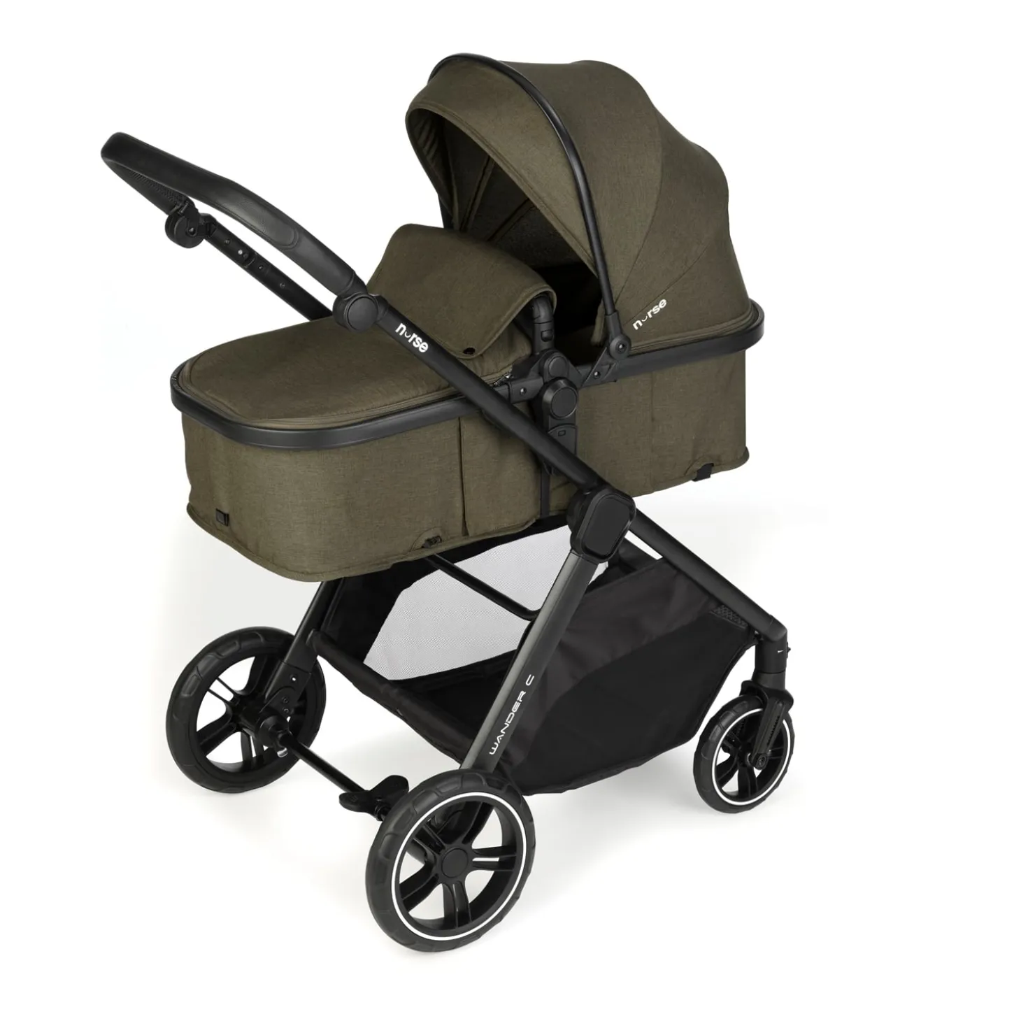 Nurse Duo poussette convertible Wander C + coque Wander carrier Green