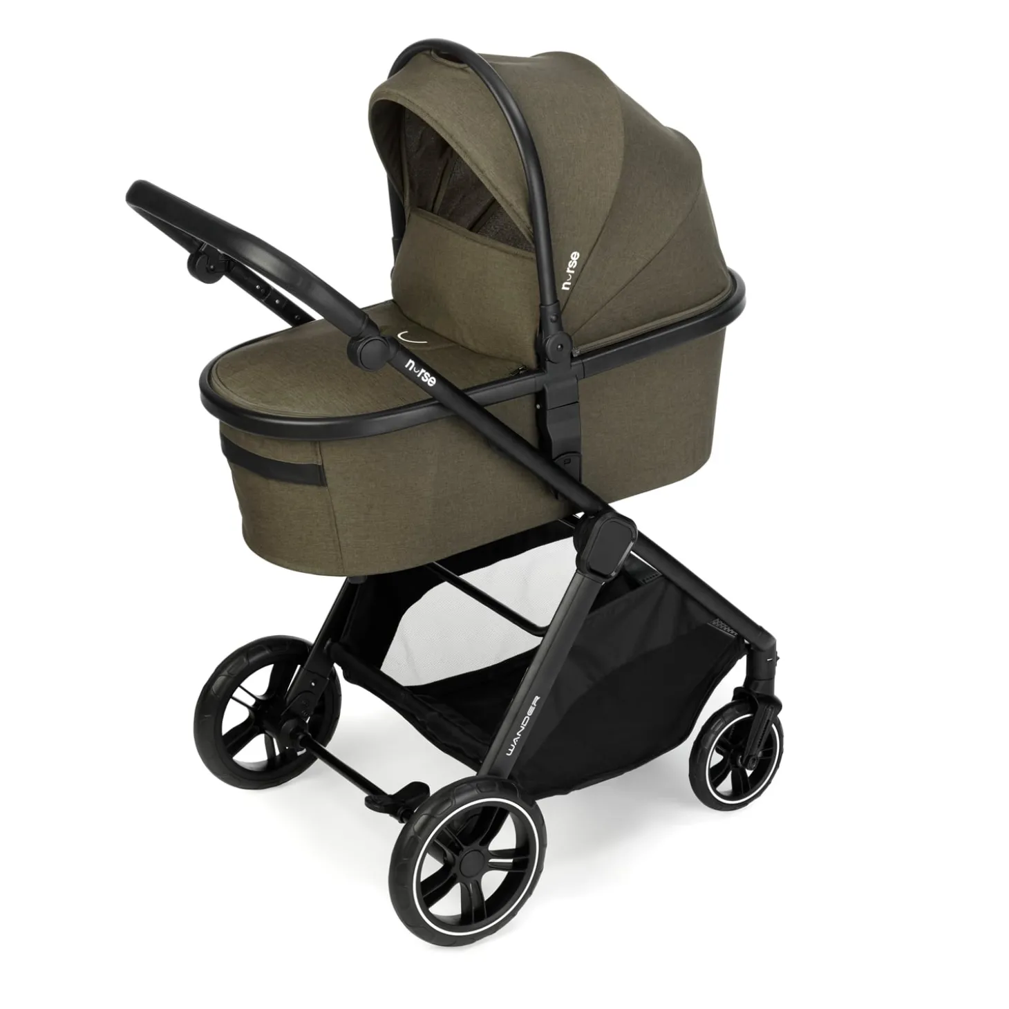 Nurse Trio poussette Wander nacelle + coque Green