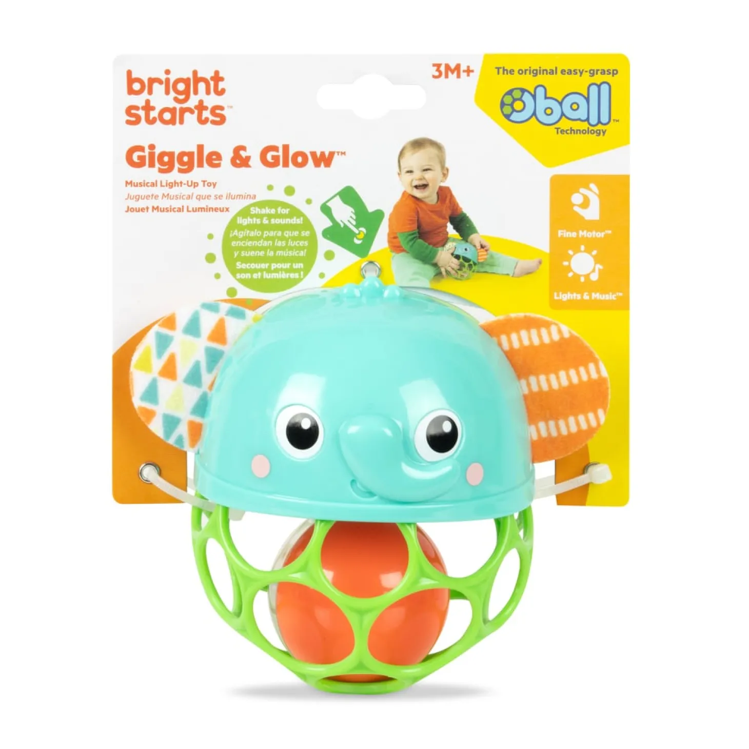 Oball Hochet musical Elephant Multicolore