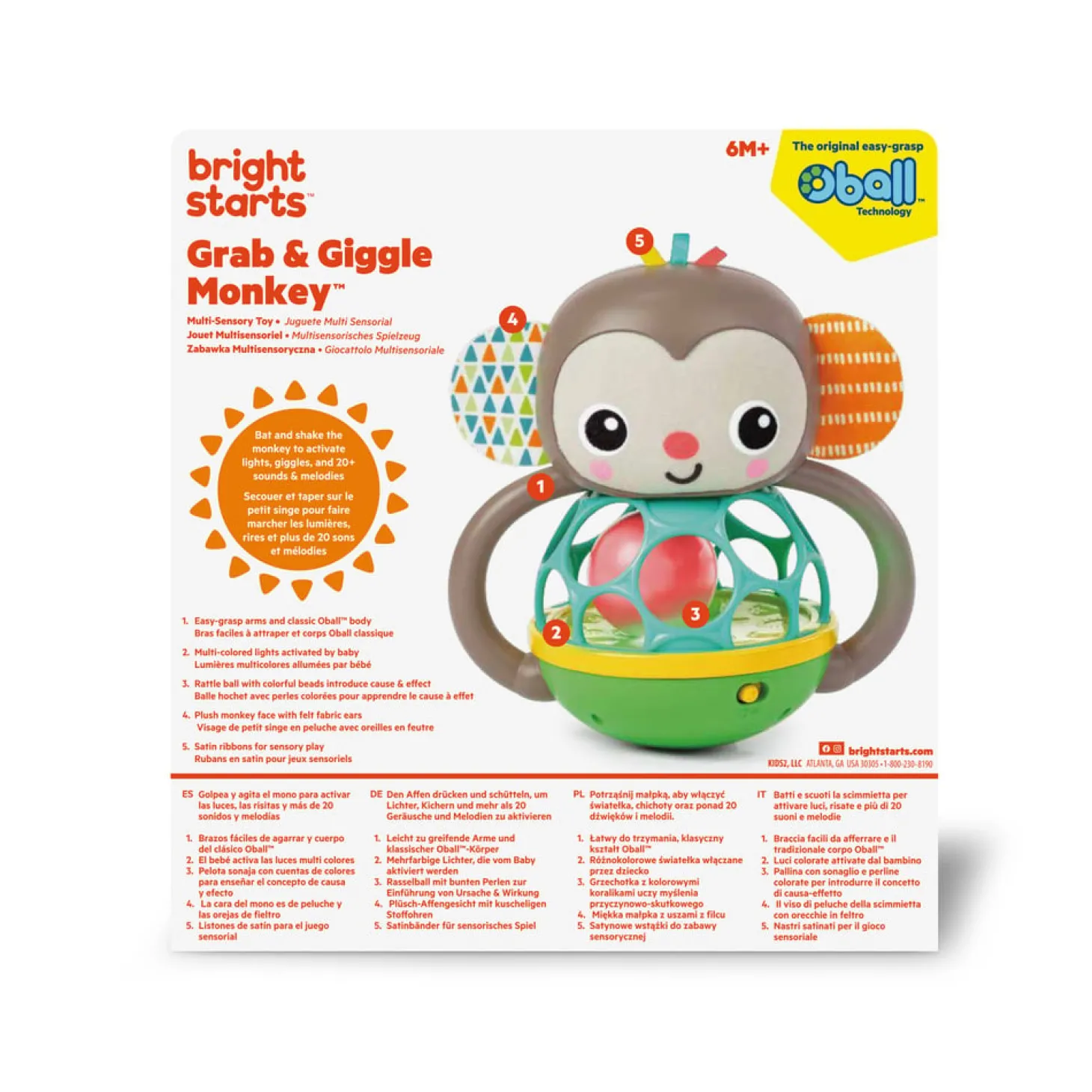 Oball Hochet musical Singe Multicolore