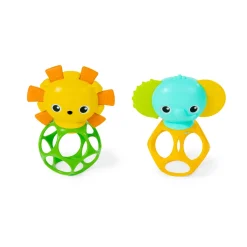 Oball                    Set de 2 hochets : Lion & Elephant    Multicolore
