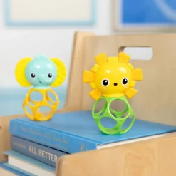 Oball                    Set de 2 hochets : Lion & Elephant    Multicolore