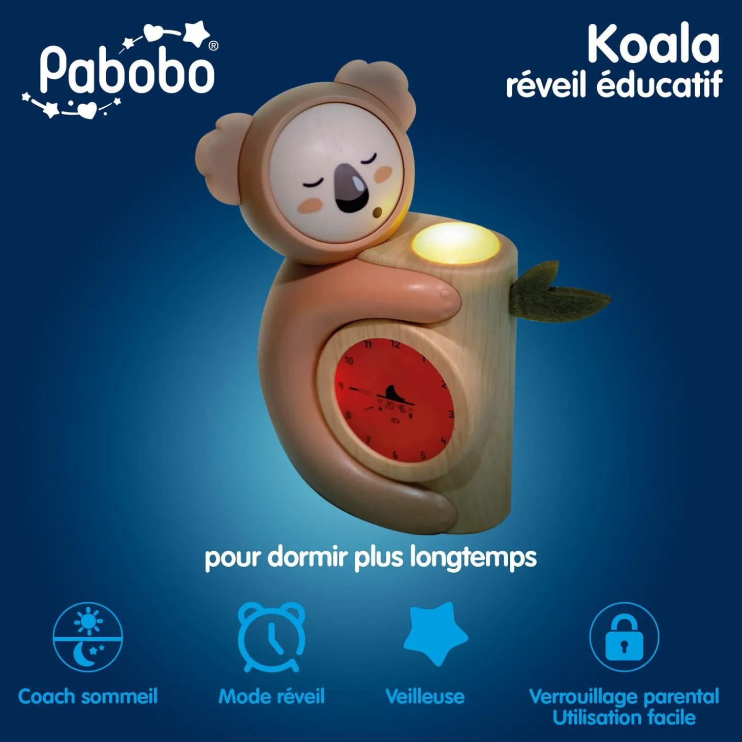 Pabobo Veilleuse indicateur de réveil Koala Caramel