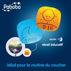 Pabobo                    Veilleuse indicatrice de réveil Moon    Blanc