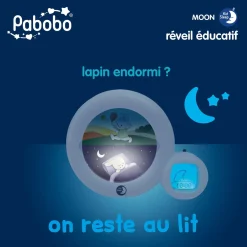 Pabobo                    Veilleuse indicatrice de réveil Moon    Blanc
