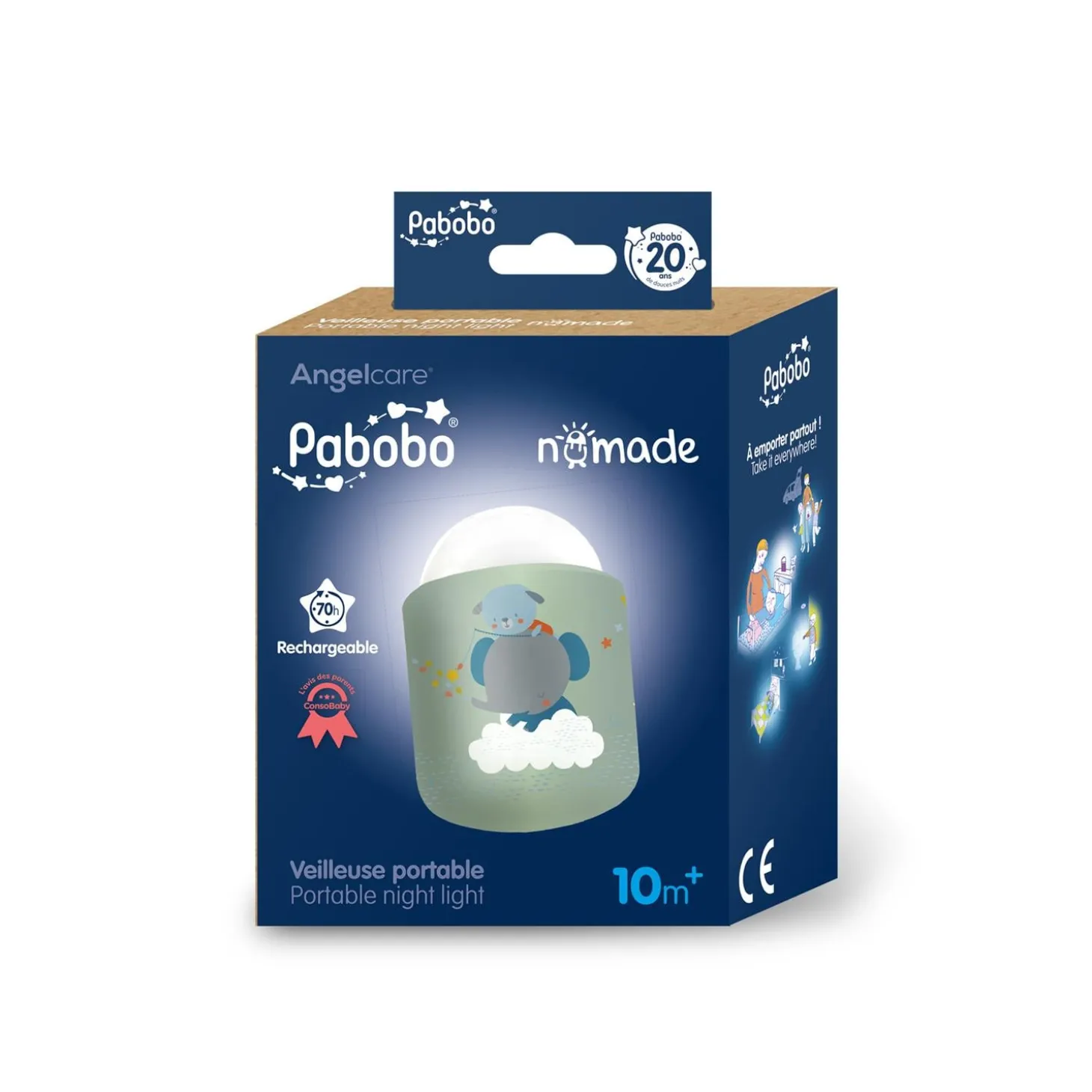 Pabobo Veilleuse Nomade rechargeable Vert Sauge