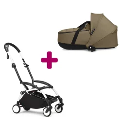 Pack chassis poussette YOYO³ Blanc + nacelle YOYO³ Toffee                            de Stokke