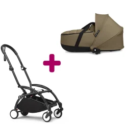 Pack chassis poussette YOYO³ Noir + nacelle YOYO³ Toffee                            de Stokke