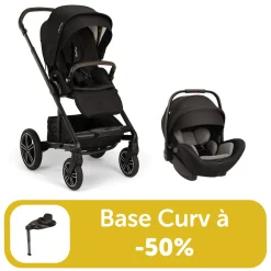 Pack duo poussette Mixx next Caviar + arra flex + base curv à -50%                            de Nuna